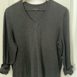 Quince Dark Gray Women's V-Neck Sweater